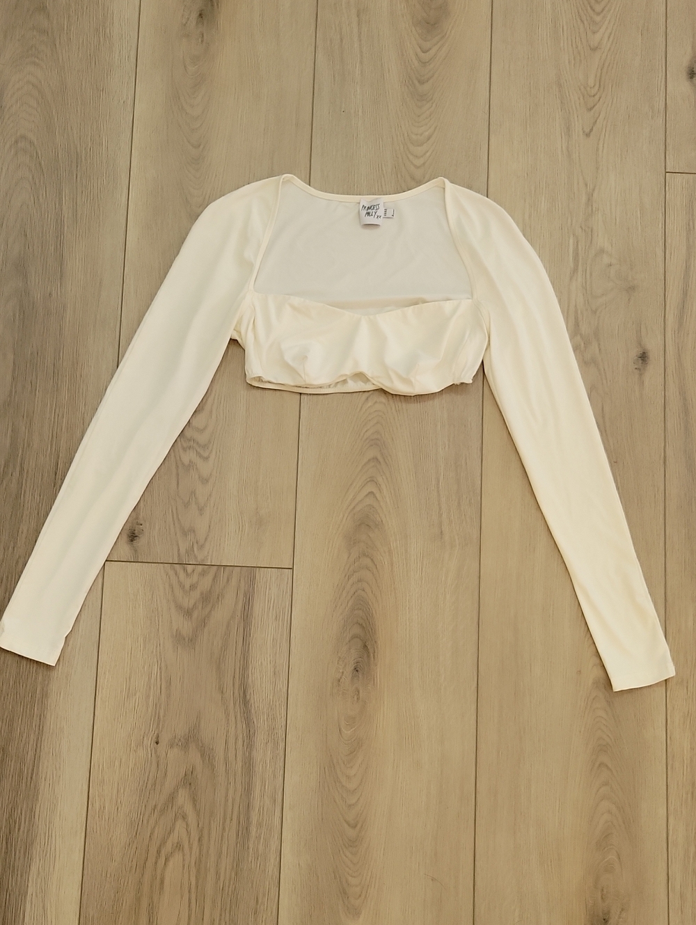 Princess Polly Ivory Long Sleeve Crop Top